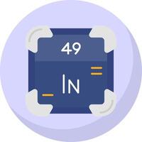 Indium Glyph Flat Bubble Icon vector