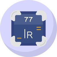 Iridium Glyph Flat Bubble Icon vector