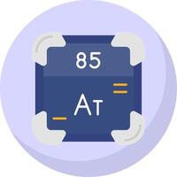 astatine glifo plano burbuja icono vector