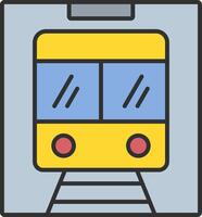 Metro Line Filled Light Icon vector