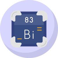 Bismuth Glyph Flat Bubble Icon vector