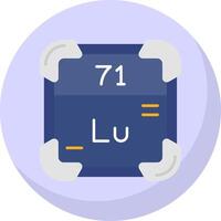 Lutetium Glyph Flat Bubble Icon vector