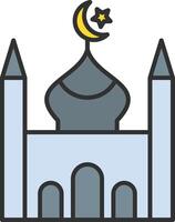 Mosque Line Filled Light Icon vector