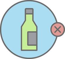 No Alcohol Line Filled Light Icon vector