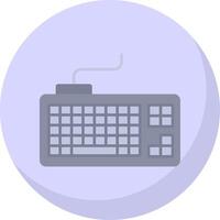 teclado glifo plano burbuja icono vector