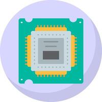 Processor Glyph Flat Bubble Icon vector