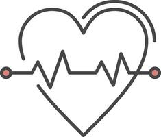 Heart Rate Line Filled Light Icon vector