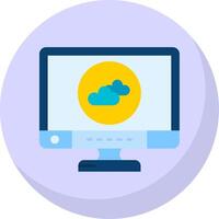 Cloud Glyph Flat Bubble Icon vector