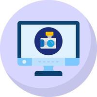 Camera Glyph Flat Bubble Icon vector