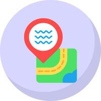 piscina glifo plano burbuja icono vector