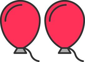 Balloons Line Filled Light Icon vector