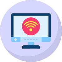 Wifi Glyph Flat Bubble Icon vector