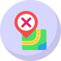 Cancel Glyph Flat Bubble Icon vector