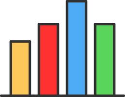 Chart Line Filled Light Icon vector