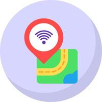 Wifi glifo plano burbuja icono vector