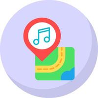 Concert Glyph Flat Bubble Icon vector