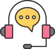 Customer Support Line Filled Light Icon vector