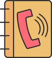 Phonebook Line Filled Light Icon vector