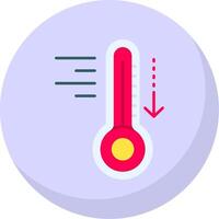 Cold Glyph Flat Bubble Icon vector