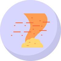 Tornado Glyph Flat Bubble Icon vector