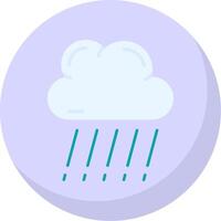 Rain Glyph Flat Bubble Icon vector