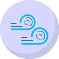 Wind Glyph Flat Bubble Icon vector