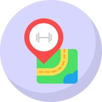 Gym Glyph Flat Bubble Icon vector