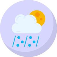 Hail Glyph Flat Bubble Icon vector