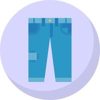 Jeans Glyph Flat Bubble Icon vector