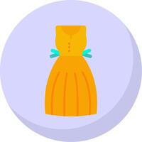 vestido de verano glifo plano burbuja icono vector