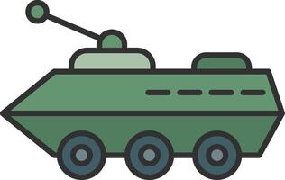 Armored Vehicle Line Filled Light Icon vector