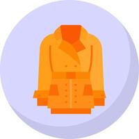 Coat Glyph Flat Bubble Icon vector