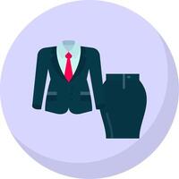 Women suit Glyph Flat Bubble Icon vector