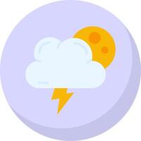 Forecast Glyph Flat Bubble Icon vector