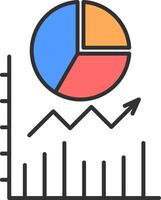 Pie Chart Line Filled Light Icon vector