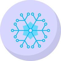 Snowflake Glyph Flat Bubble Icon vector