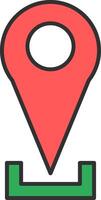 Location Pin Line Filled Light Icon vector