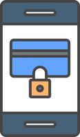 Secure Payment Line Filled Light Icon vector