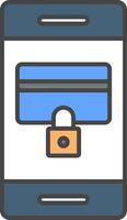 Secure Payment Line Filled Light Icon vector