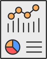 Graphical Report Line Filled Light Icon vector