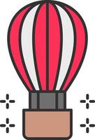 Hot Air Ballon Line Filled Light Icon vector