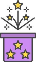 Magic Box Line Filled Light Icon vector