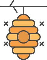 Beehive Line Filled Light Icon vector