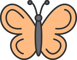 Butterfly Line Filled Light Icon vector