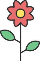 Flowers Line Filled Light Icon vector