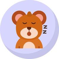 dormir glifo plano burbuja icono vector