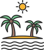 Island Line Filled Light Icon vector