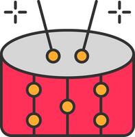 Drums Line Filled Light Icon vector