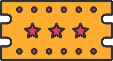 Circus Ticket Line Filled Light Icon vector