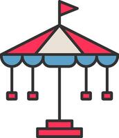 Carousel Line Filled Light Icon vector